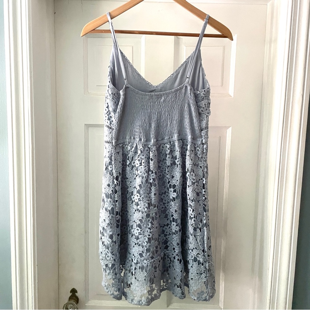 Abercrombie & Fitch Blue Wrap-Front Lace Dress NWT Size Medium - Picture 9 of 14